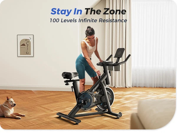Indoor Exercise Bike with Tablet Mount & Low Noise