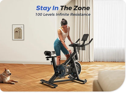 Indoor Exercise Bike with Tablet Mount & Low Noise