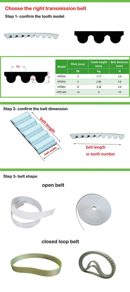 Timing Belt for Industrial Machines Polyurethane 10mm
