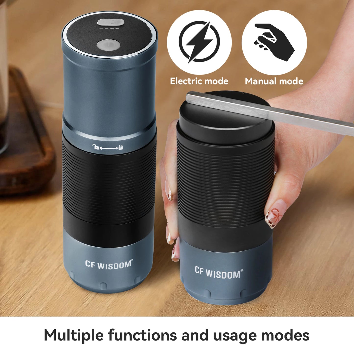 Portable Coffee Grinder with Built In Bean Container