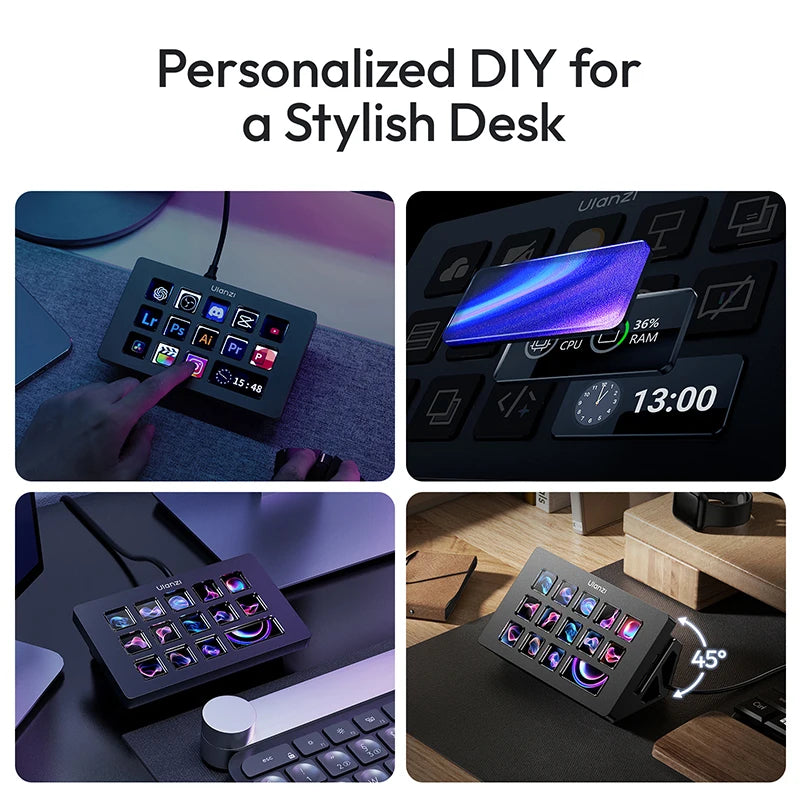 13-Key LCD Smart Stream Controller for Video Editing Gaming Office