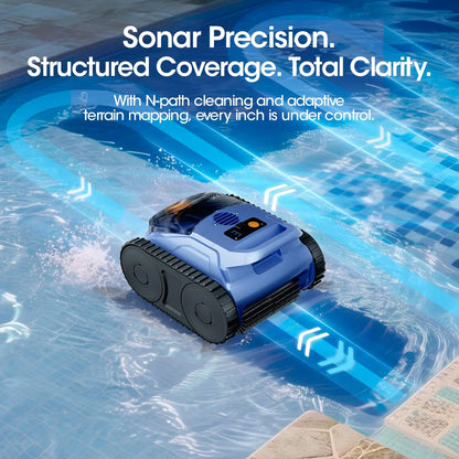 Cordless Robotic Pool Vacuum Sky Blue 150-Min Runtime