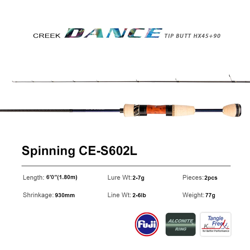 CE S602L Light Spinning Trout Rod 6ft