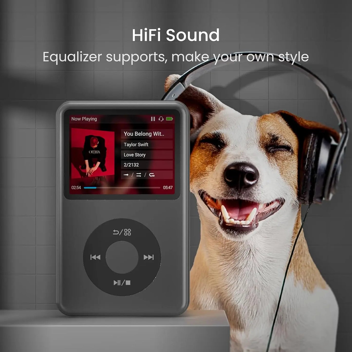 HiFi MP3 Player with Bluetooth Video FM Radio 128GB Storage
