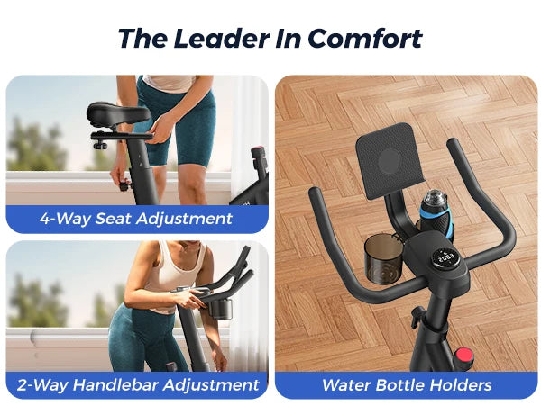 Indoor Exercise Bike with Tablet Mount & Low Noise