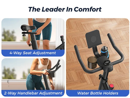 Indoor Exercise Bike with Tablet Mount & Low Noise