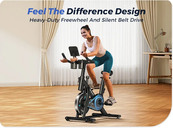Indoor Exercise Bike with Tablet Mount & Low Noise