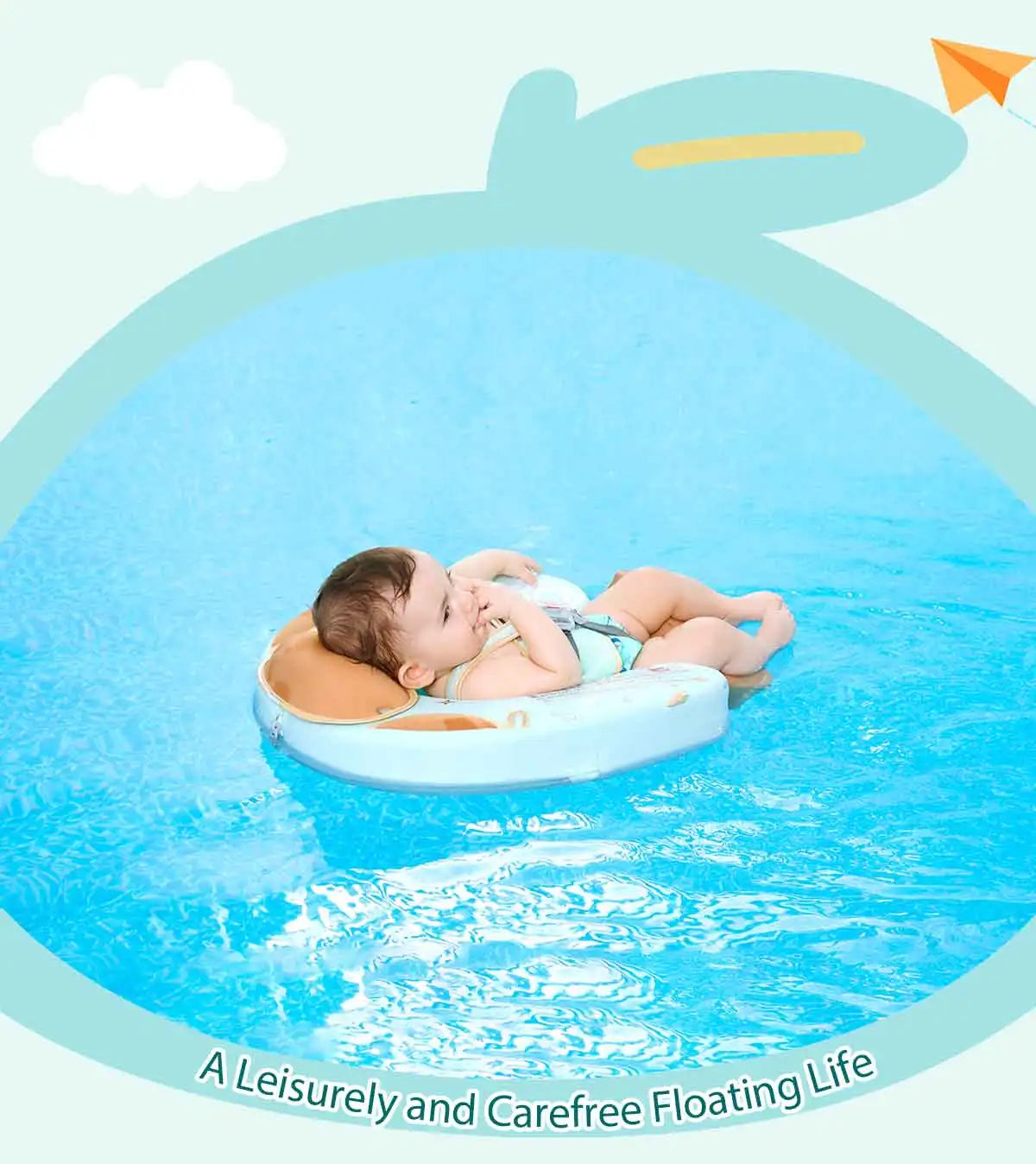 Foldable Baby Pool Float Pink with Sun Shade