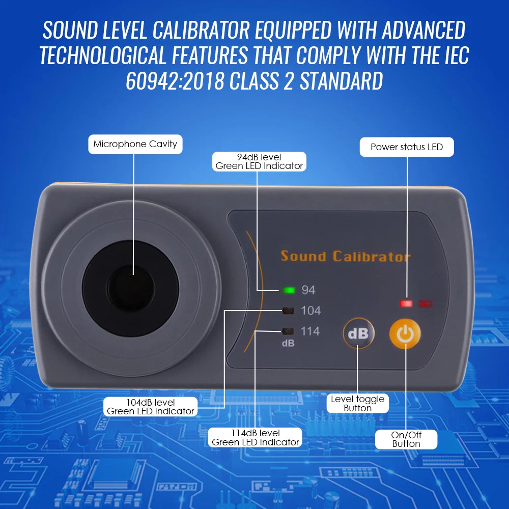 High-Accuracy 114dB/94dB Sound Level Calibrator