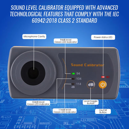 High-Accuracy 114dB/94dB Sound Level Calibrator