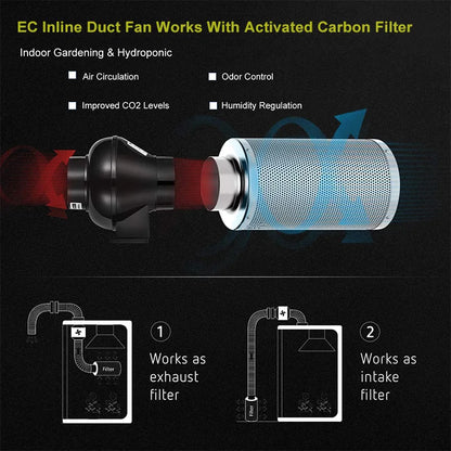 4 Inch Inline Duct Ventilation Fan with Speed Controller