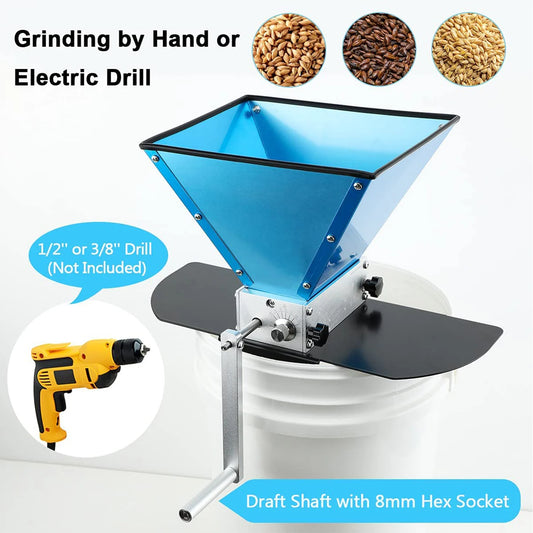 2 Roller Malt Mill with Metal Base for Homebrew