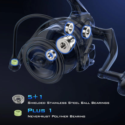 Heavy Duty Spinning Reel 6000 Series 24kg Max Drag Saltwater