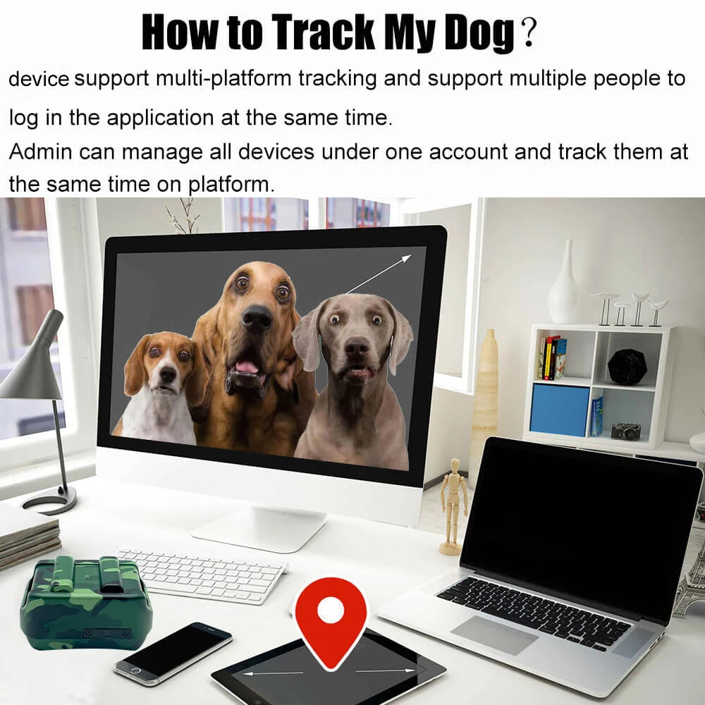 Hunting Dog GPS Tracker with 4000mAh Battery Blue