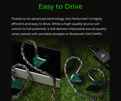 Balanced Hybrid Hi-Fi IEMs Planar Driver P7-4.4mm