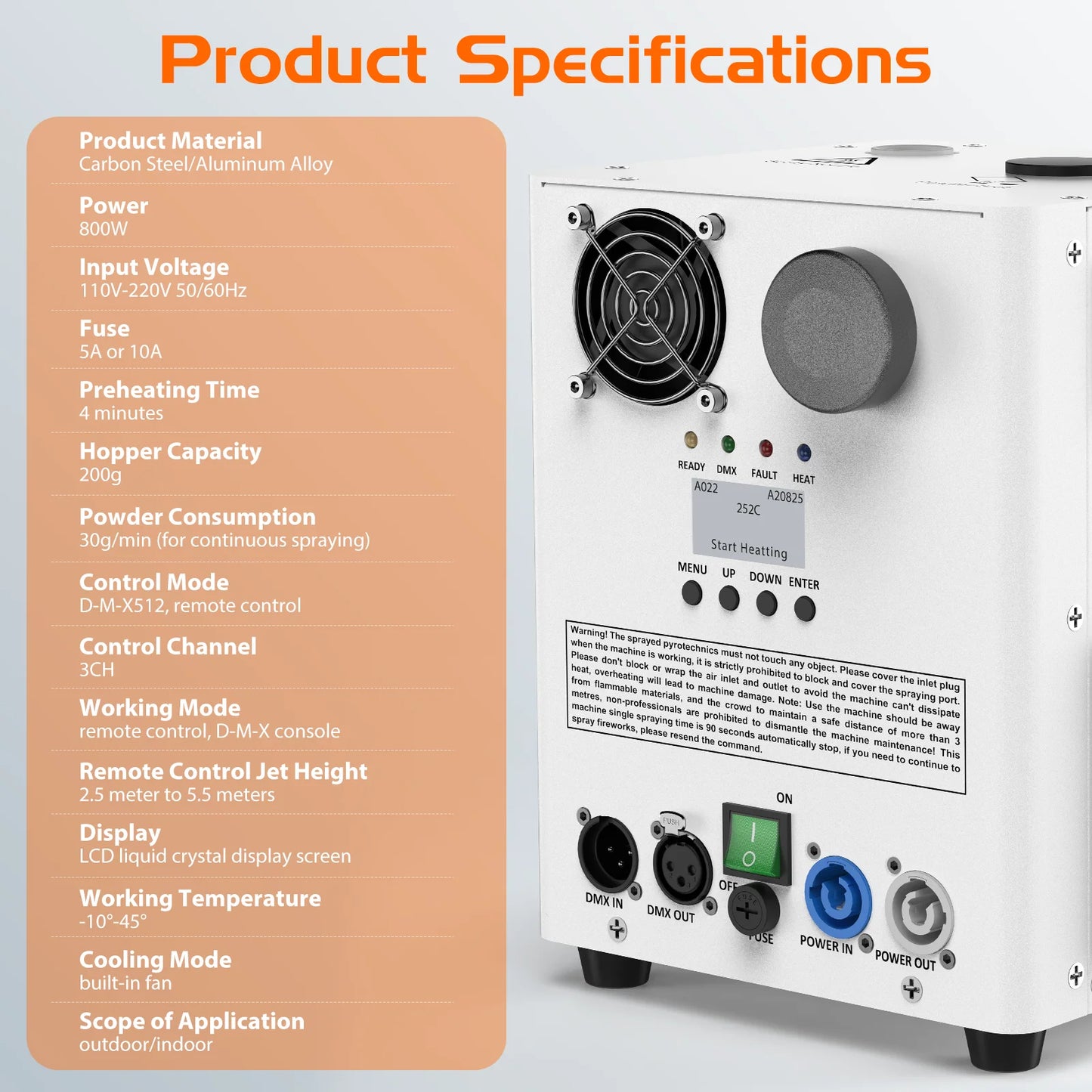 Portable 800W Cold Flame Effect Machine for Parties and Events