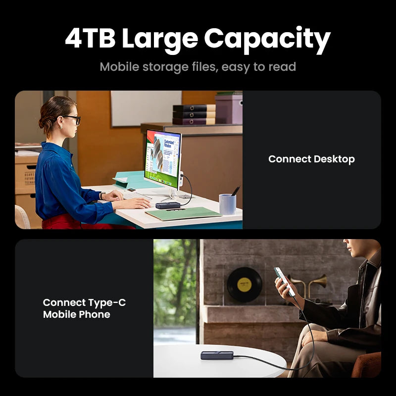 40Gbps USB4 NVMe SSD Enclosure Aluminum Cooling Case
