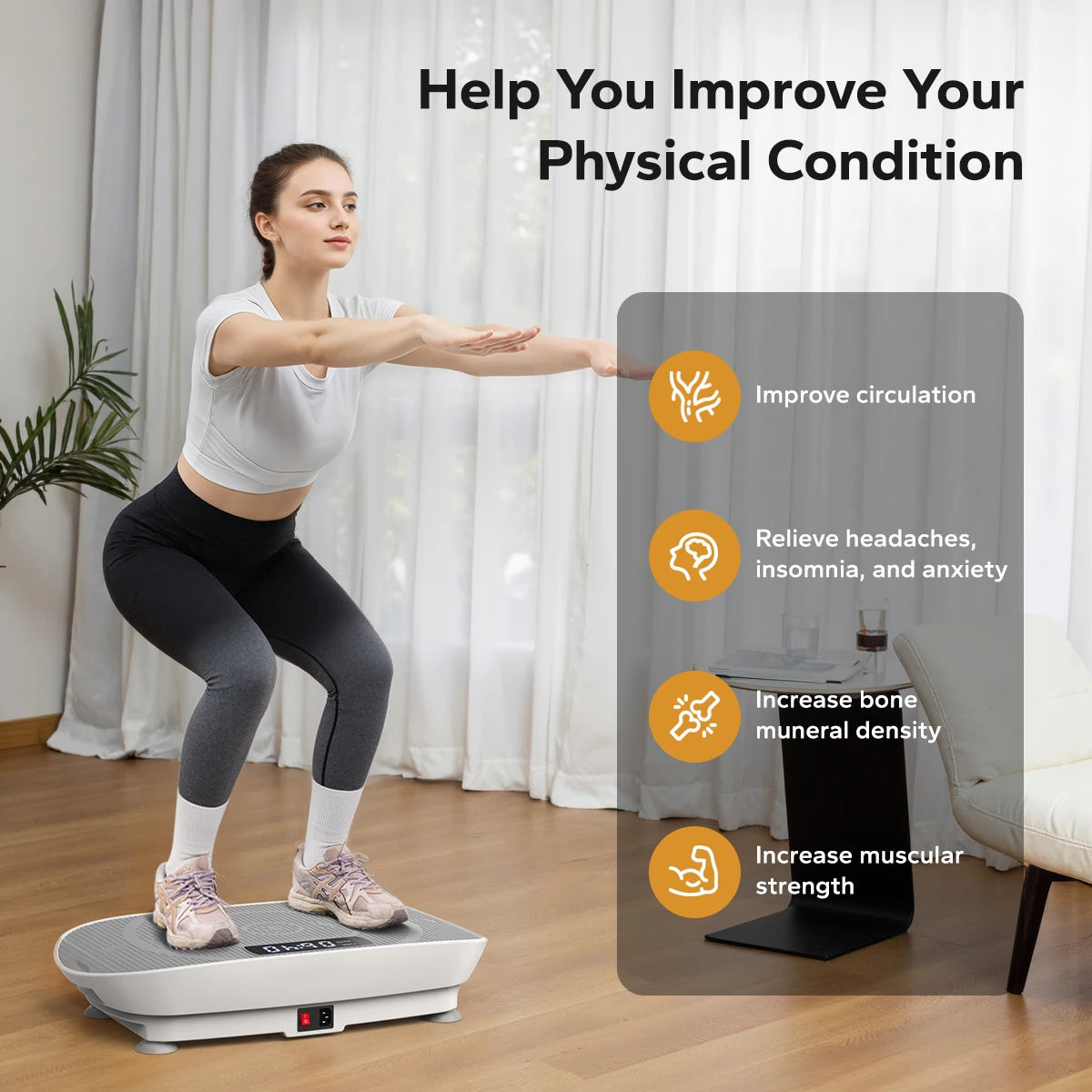 Vibration Plate Exercise Machine Whole Body Workout Platform