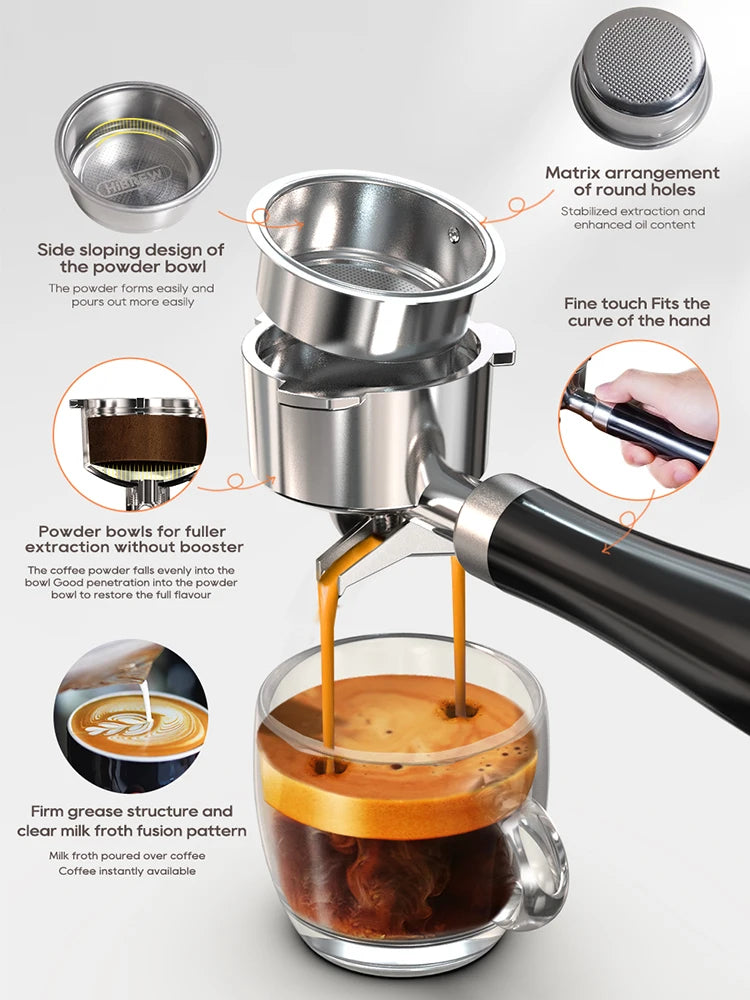 20Bar Semi-Automatic Espresso Machine Adjustable Temperature