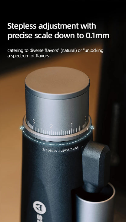 Portable Electric Coffee Grinder 38mm Cone Burr Black