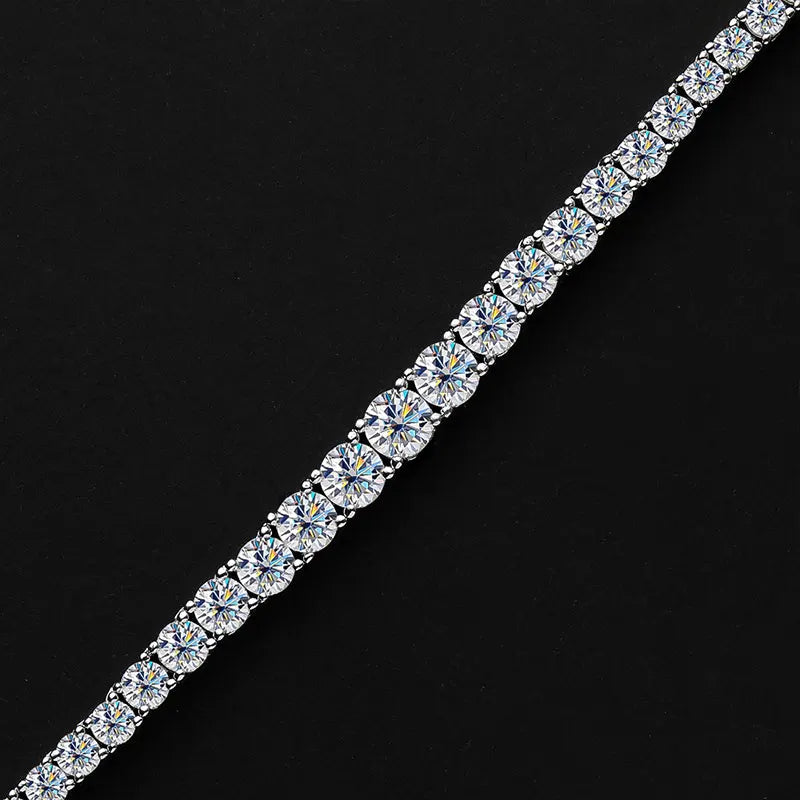 Moissanite 20 Inch Tennis Necklace 925 Silver Plated