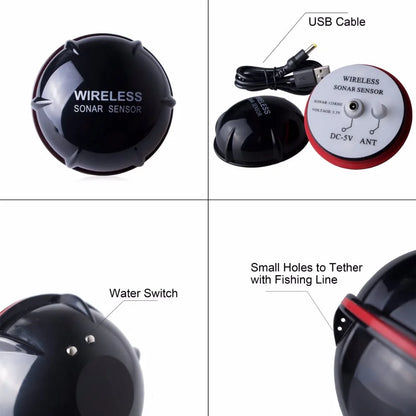 Rechargeable Fish Finder with Wireless Sensor and Depth Alert