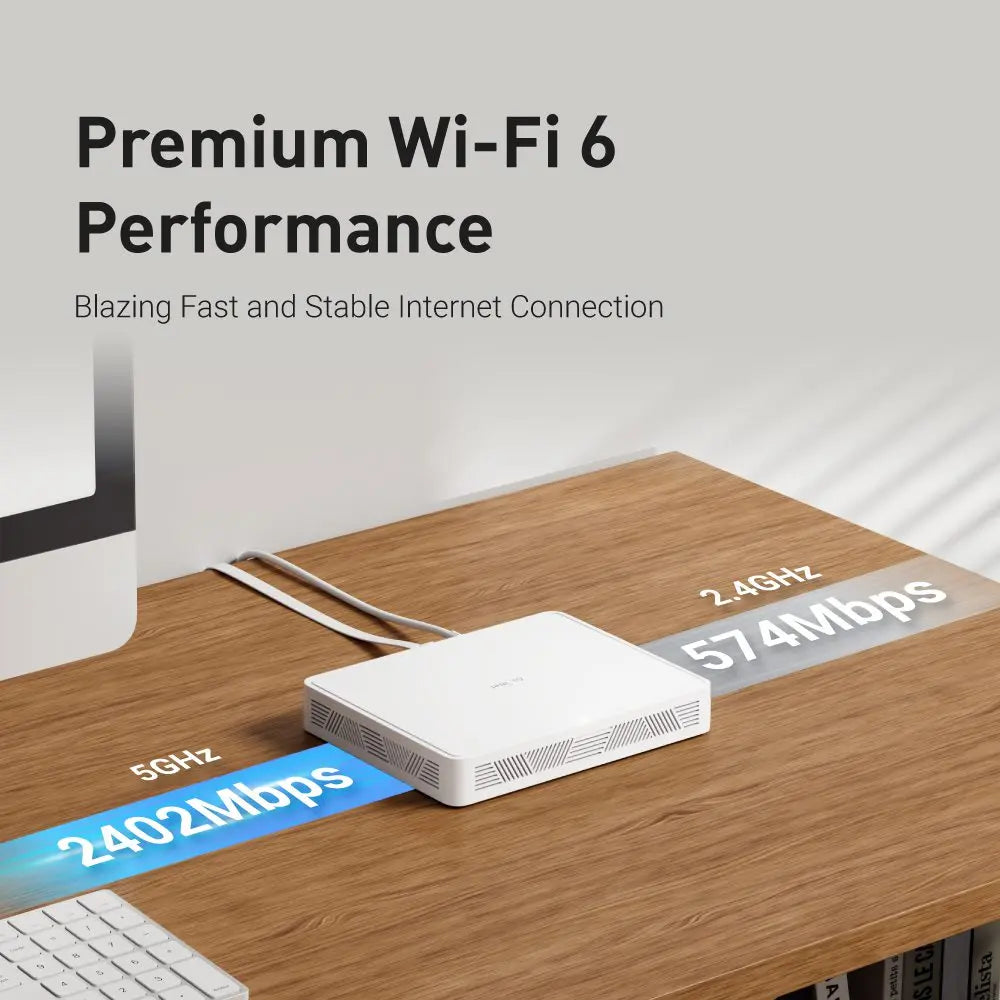 Wireless Router Display Wall-Mountable WiFi 6 Router with Photo Frame and Gigabit Ports ...