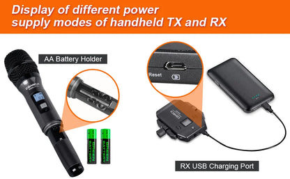 USB-C Wireless Handheld Condenser Microphone 6 Channels