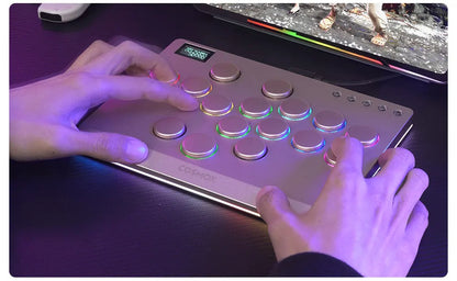 Gold Leverless Arcade Stick Fighting Game Controller