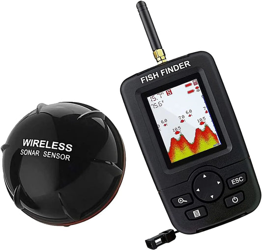 Rechargeable Fish Finder with Wireless Sensor and Depth Alert