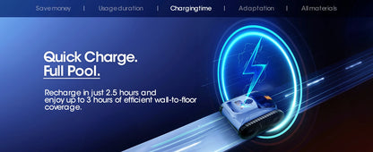 Dark Blue Robot Pool Cleaner Wall Climbing & Sonar