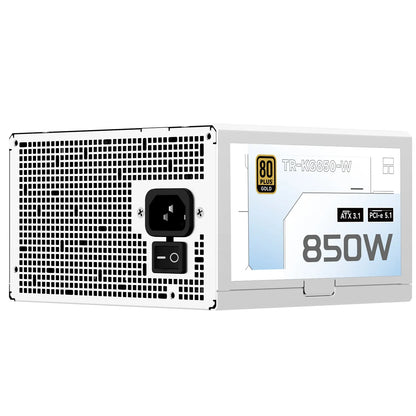 850W White Modular Gaming Power Supply with Quiet Cooling