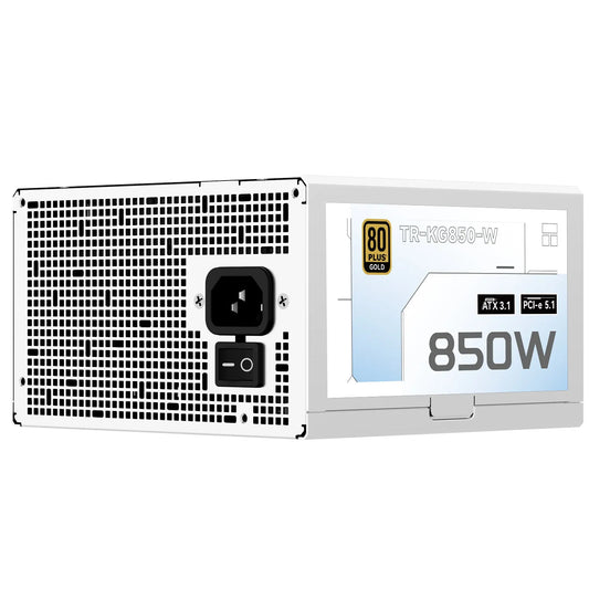850W White Modular Gaming Power Supply with Quiet Cooling