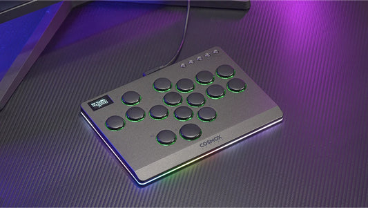 Compact Hitbox Style Arcade Controller in Dark Grey Finish