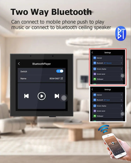 4-Inch Smart Wall Amplifier with WiFi Android 11 & Alexa