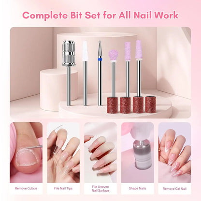 Professional Nail Drill 35000RPM Electric Rechargeable Efile