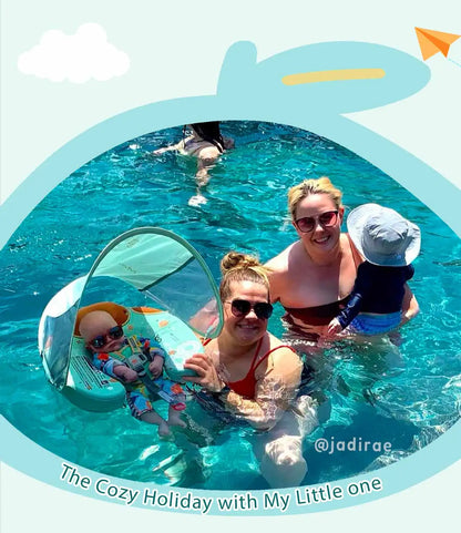 Baby Swim Float Light Green with Canopy and Safety Strap