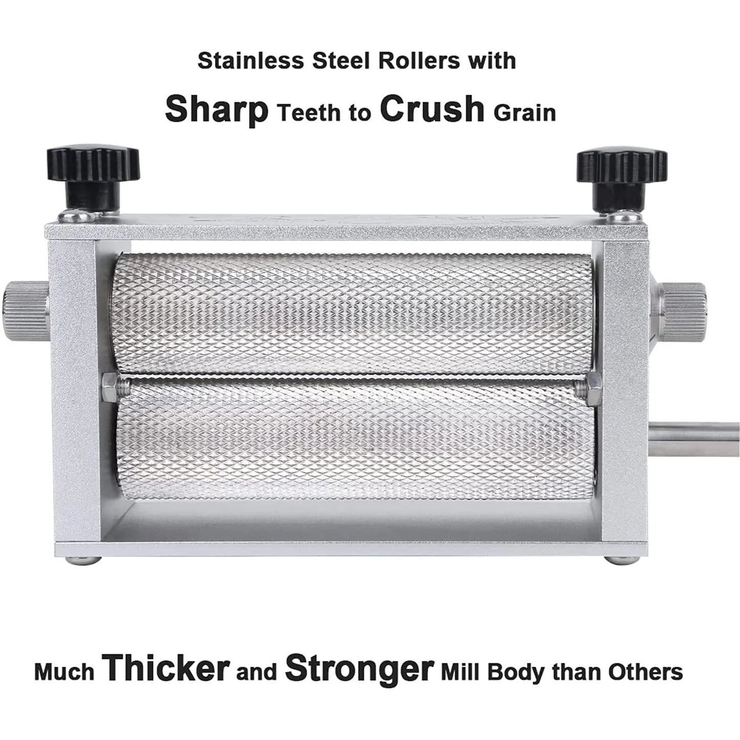 2 Roller Malt Mill with Metal Base for Homebrew