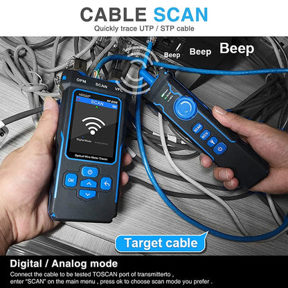 LCD Network Cable Tester with Wiremap PoE and Length Meter