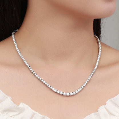 16 Inch Sterling Silver Moissanite Necklace for Women
