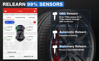 TPMS Sensor Programming Tool 315/433MHz Tire Pressure Scanner