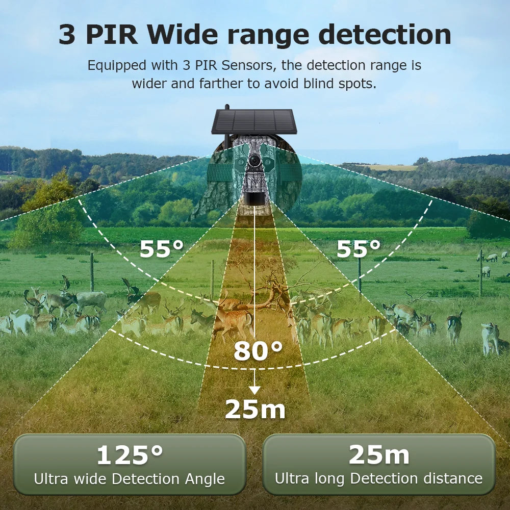 Motion Activated 5MP Outdoor Camera 4G Solar 32GB