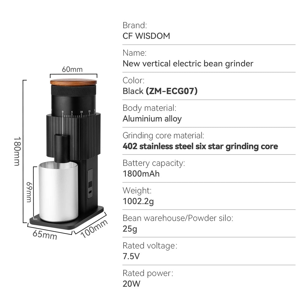 Portable Electric Coffee Grinder for Home and Travel