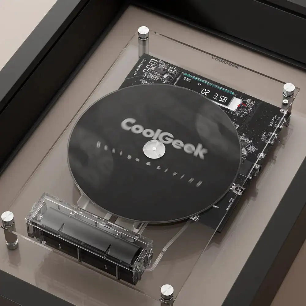 Vertical CD Player with Bluetooth 5.0 and Transparent Design