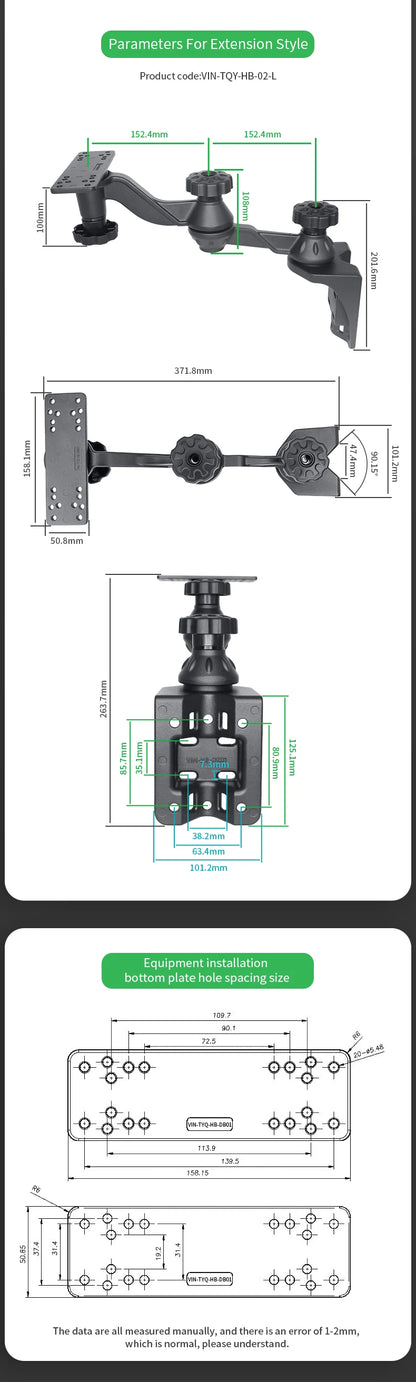 Adjustable Swing Arm 6 for Fish Finder Installation
