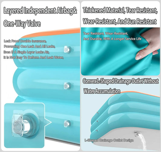 210cm Inflatable Swimming Pool for Kids & Adults Summer Fun