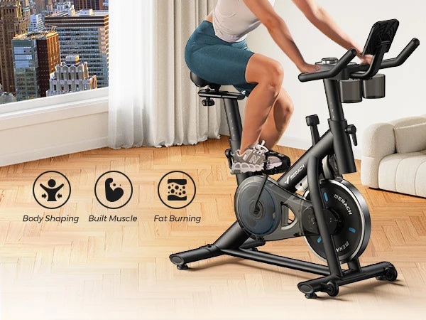 Indoor Exercise Bike with Tablet Mount & Low Noise