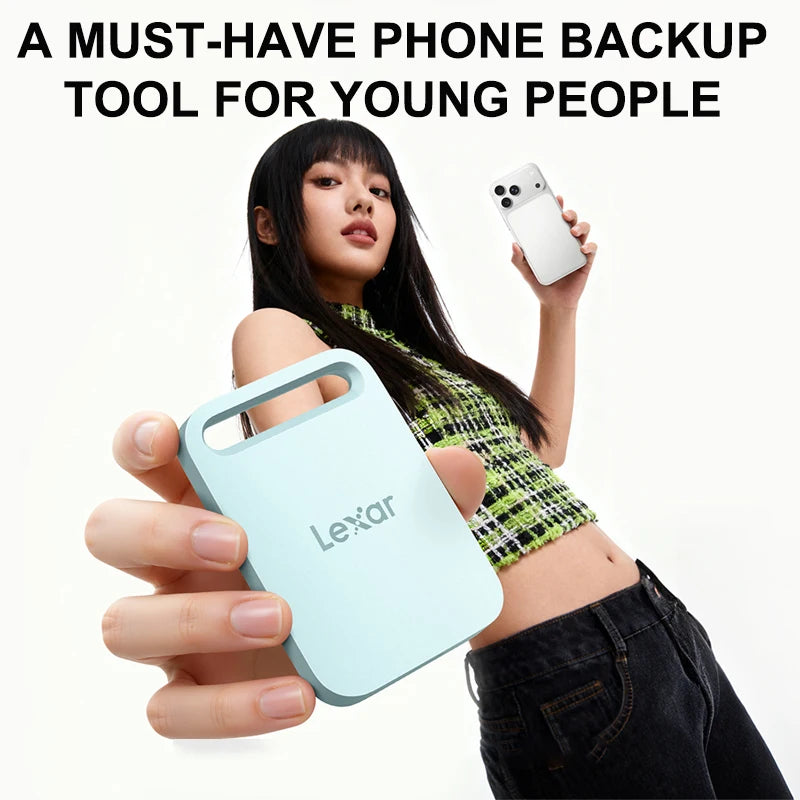 High-Speed Green Portable External SSD