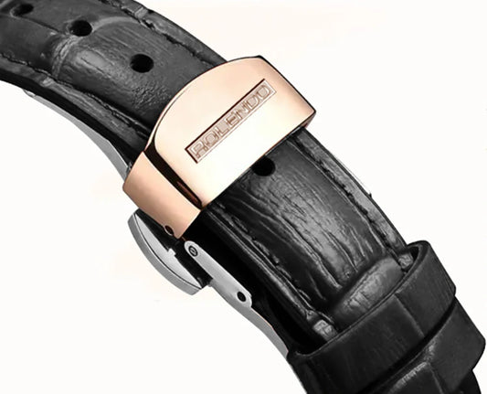Automatic Women's Watch Black Leather Sapphire Crystal