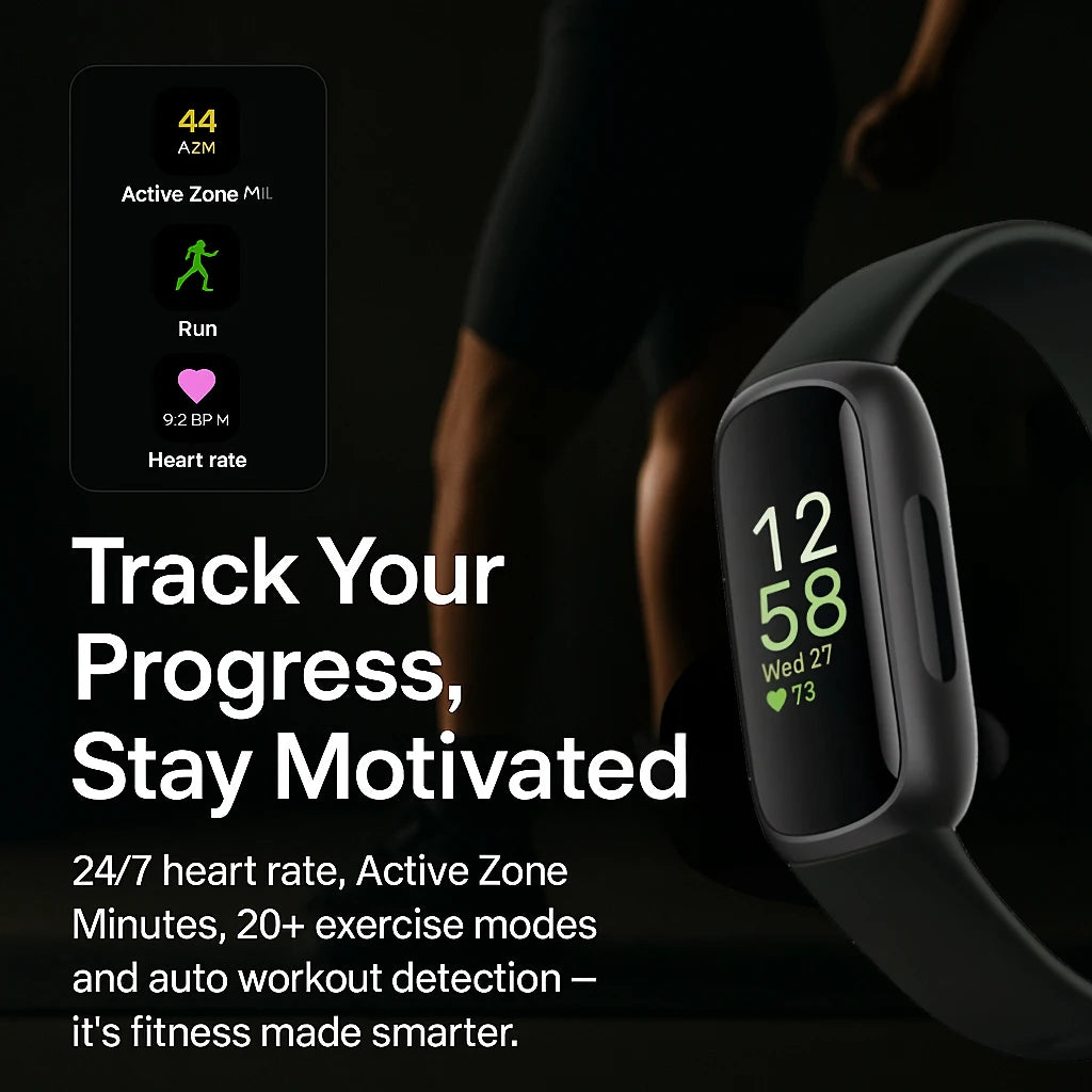 Smart Fitness Tracker with Colour Touch Screen and Heart Rate